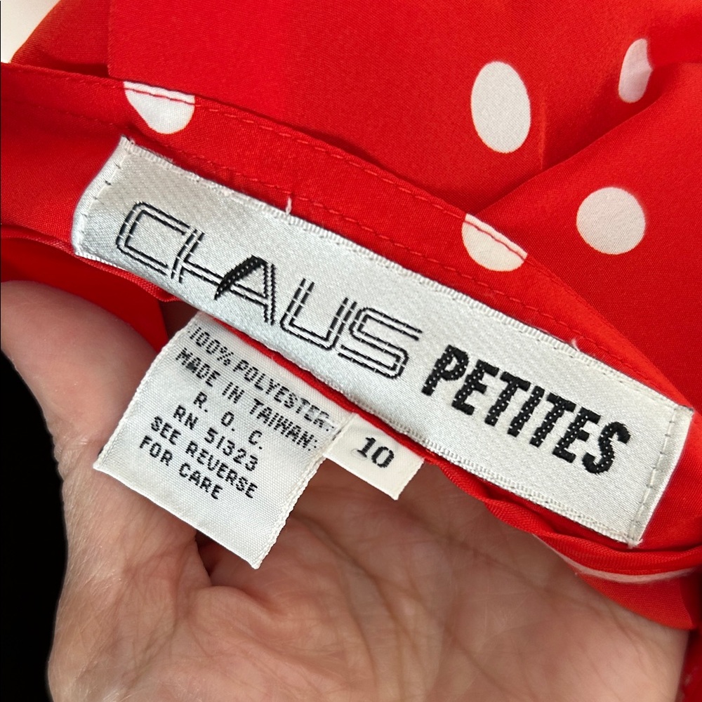 Chaus Petite orange  Polka Dot vintage Skirt with pockets - Picture 9 of 9